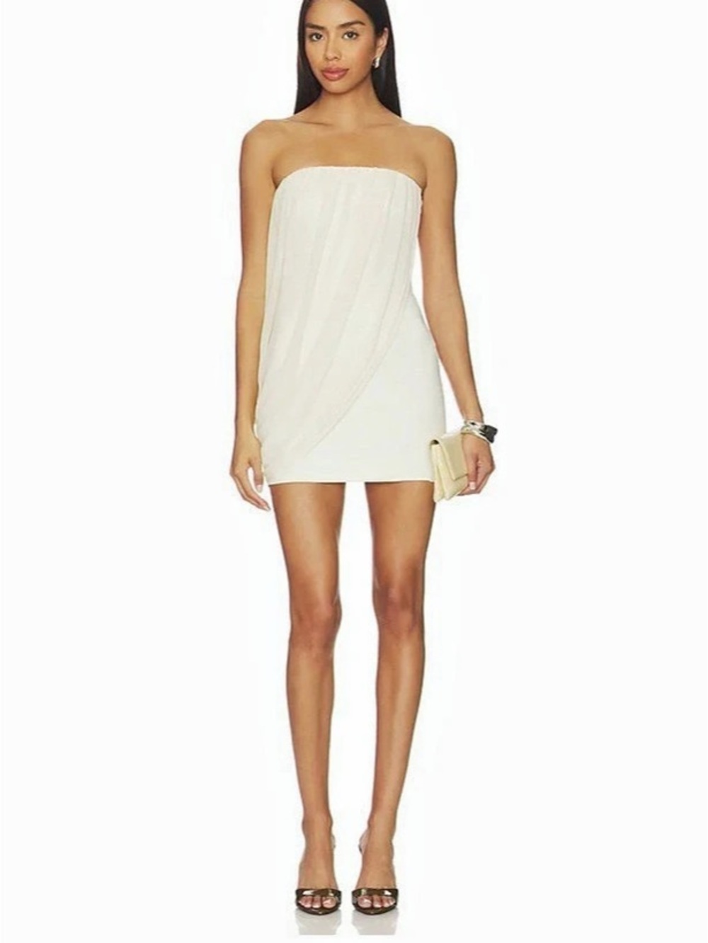 Superdown Strapless Draped Mini Dress in Cream XS Like New
